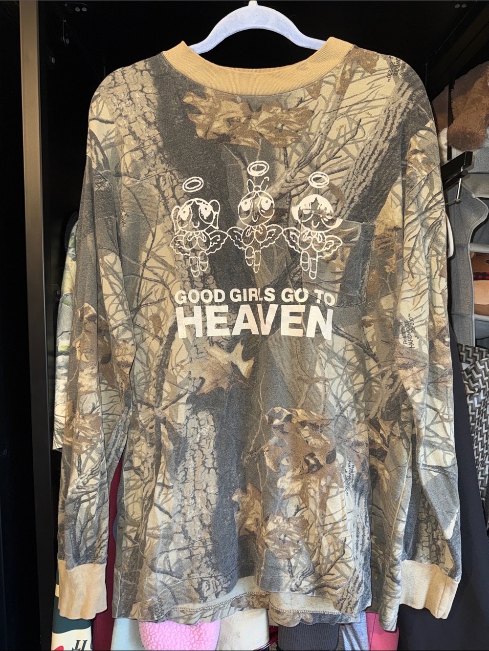 Springy Jean Vintage Re-Worked Camo Long Sleeve T Shirt